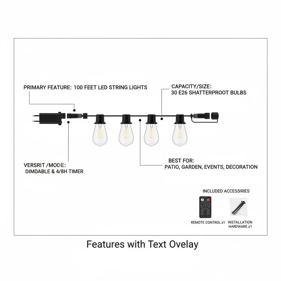 addlon LED String Lights with Remote Control — Open Box - photo 2