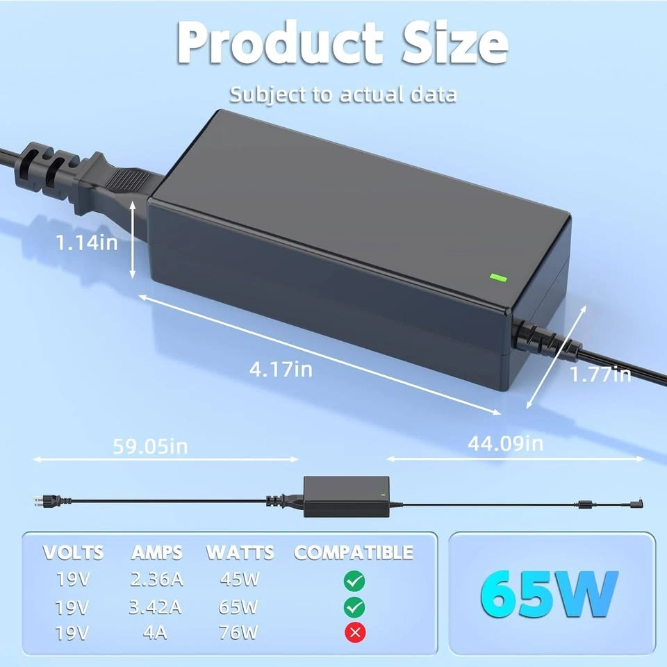 65W Laptop Charger for Acer AC Adapter Power Supply - photo 2