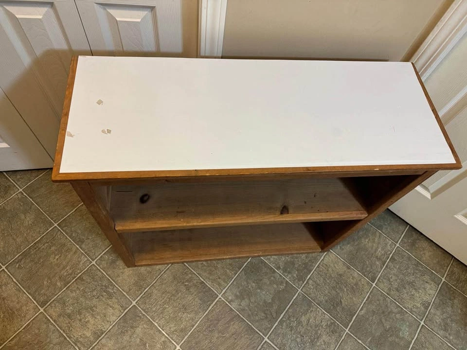 2 Small Wooden 2-Shelf Bookcase with White Top - photo 2
