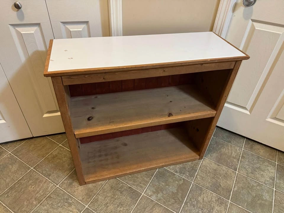 2 Small Wooden 2-Shelf Bookcase with White Top - photo 3