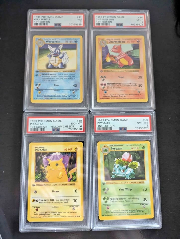 1999 Pokemon PSA Slabs - Base Set, Jungle, Fossil