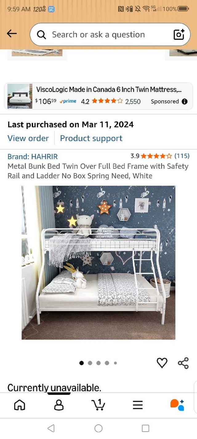 Metal Bunk Bed Twin Over Full Bed Frame - photo 3