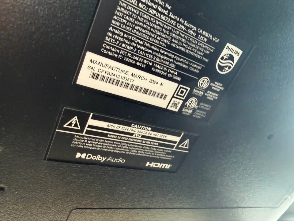 50” Philips Roku Smart TV – Almost Brand New | Moving Out Sale - photo 3