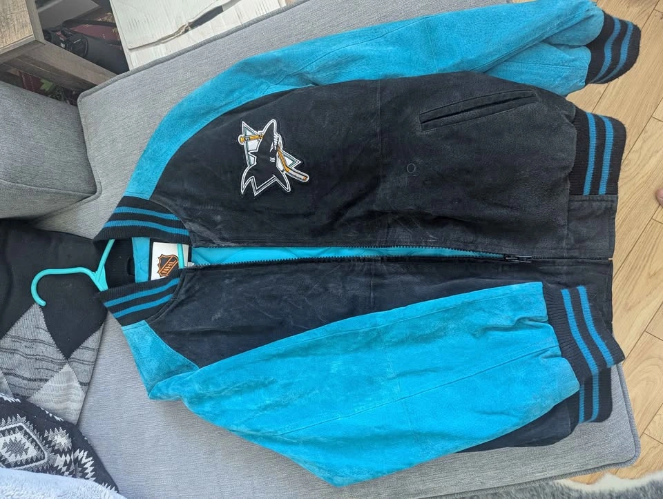 Vintage SJ Sharks Leather Jacket and Hat - photo 2