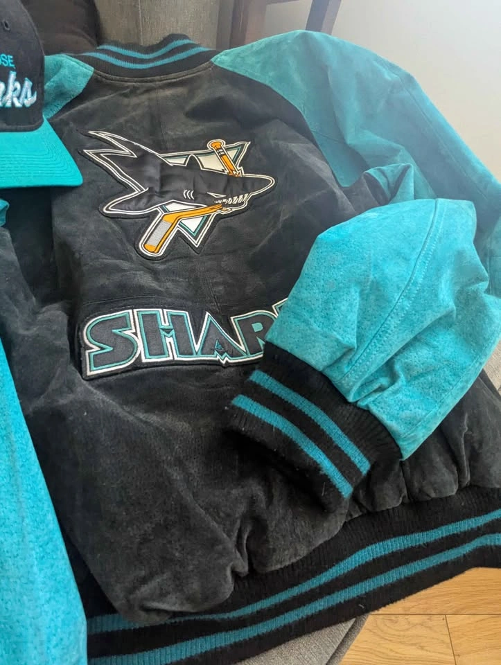 Vintage SJ Sharks Leather Jacket and Hat - photo 3