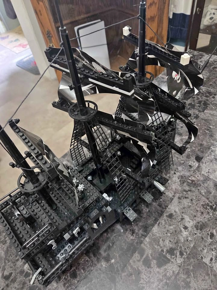 Lego Type Pirates Black Ship Assembled