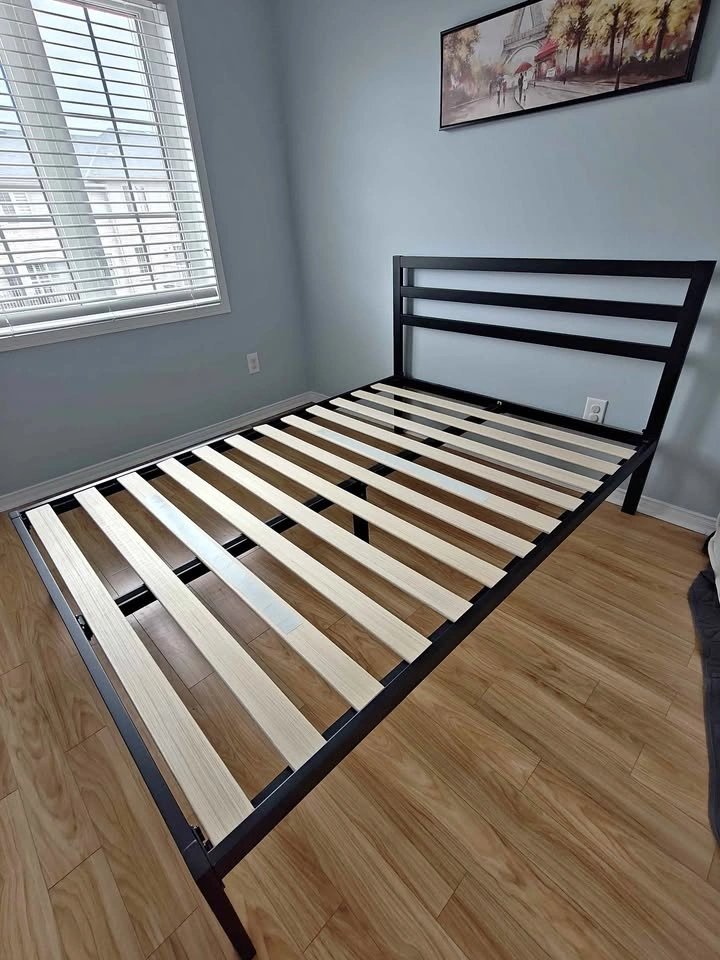 Metal Bed Frame with Slatted Base