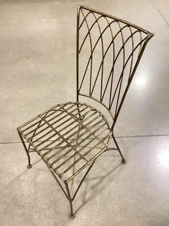 Wrought Iron 5-Piece Set: 1 Glass Table & 4 Chairs - photo 3