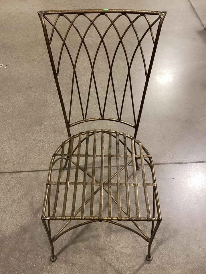Wrought Iron 5-Piece Set: 1 Glass Table & 4 Chairs - photo 4
