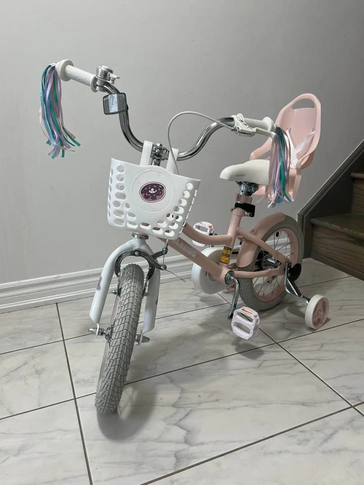 NEW OLAKIDS 12” Girls Bike w/ Training Wheels, Basket & Doll Sea - photo 4