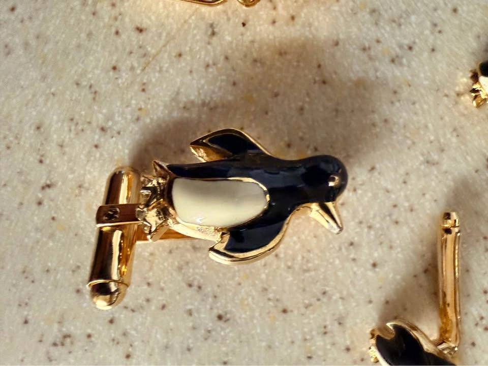 Enamel penguin cufflinks - photo 4