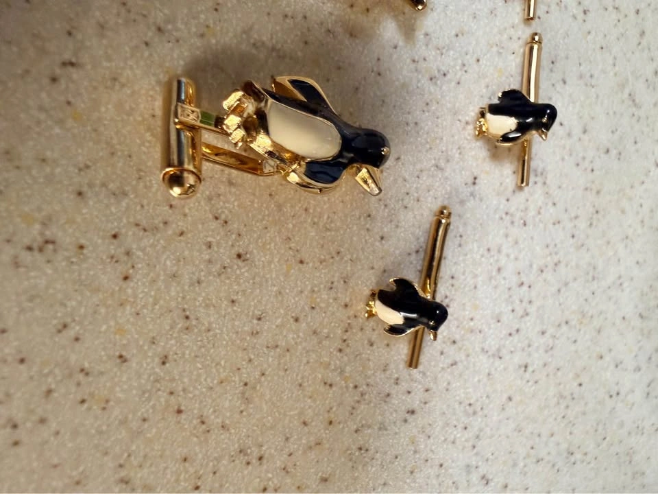 Enamel penguin cufflinks - photo 5