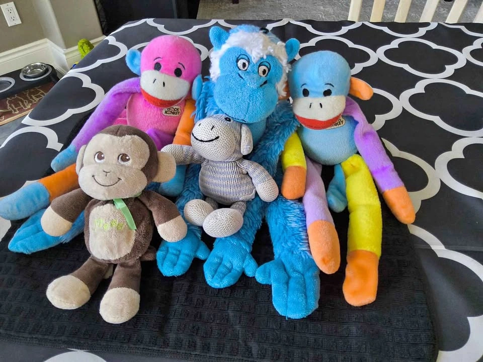 Cute Monkey Family Plush Bundle – Working Squeakers