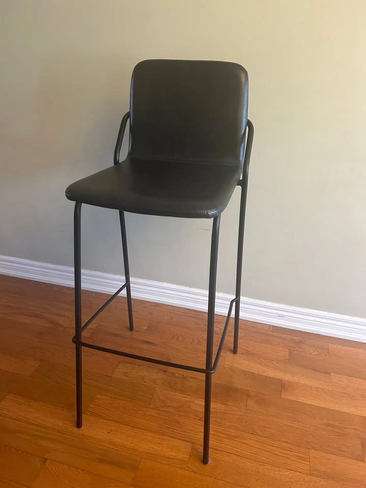 Bar Height Vegan Leather Stools (Set of 2) - photo 2