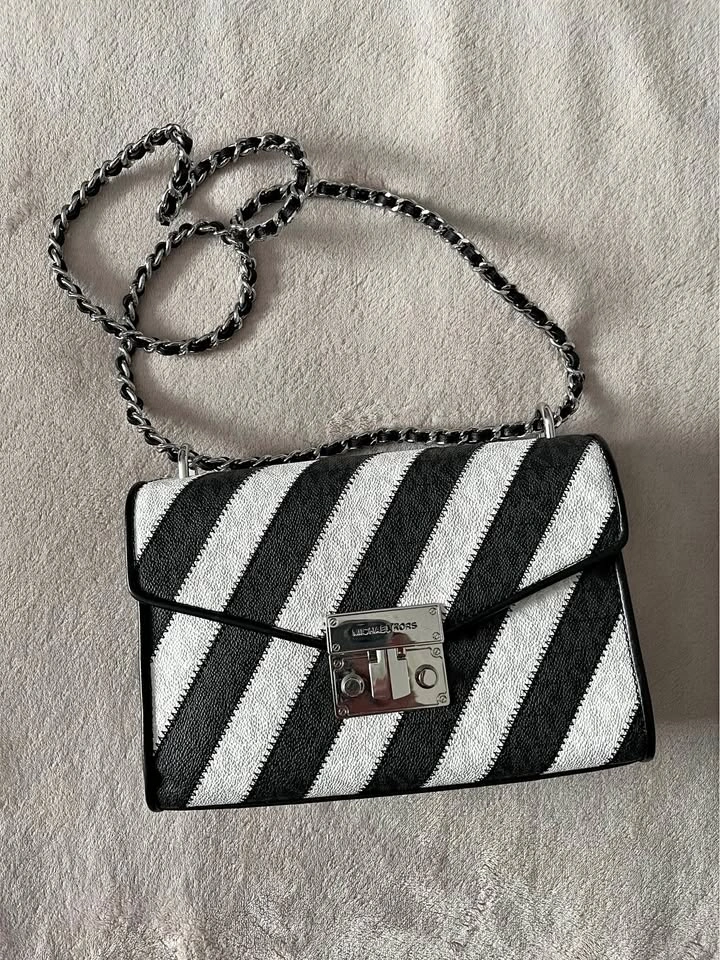 NEW Michael Kors Striped Rose Shoulder Bag