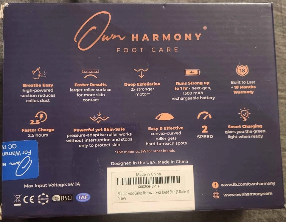 Own Harmony Smart Pedi Kit CR2100 Electric Callus Remover - photo 2