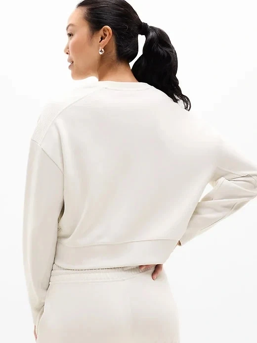 Athleta Women's Seasoft Rib Crewneck Sweatshirt ~ Bone ~ Small⚽️ - photo 3