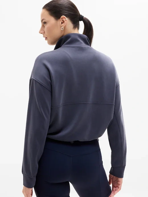 ATHLETA Seasoft Rib 1/4 Zip Popover - Navy - Small - BNWT⚽️ - photo 5