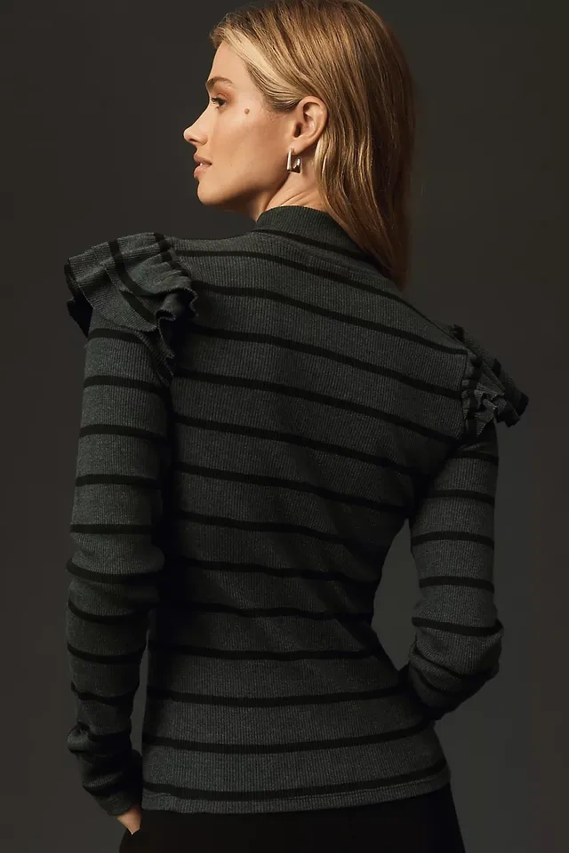 Anthropologie T.La Ruffled Turtleneck Top ~ Small NWT⚽️ - photo 4