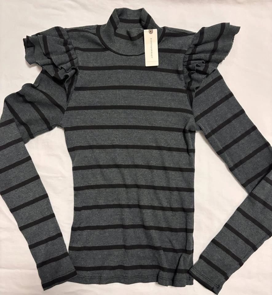 Anthropologie T.La Ruffled Turtleneck Top ~ Small NWT⚽️ - photo 5