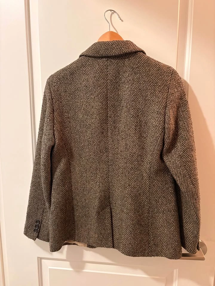 Esprit Wool-Blend Tweed Blazer / Jacket – Classic Brown, Size 8 - photo 3