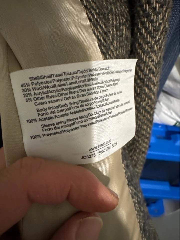 Esprit Wool-Blend Tweed Blazer / Jacket – Classic Brown, Size 8 - photo 4