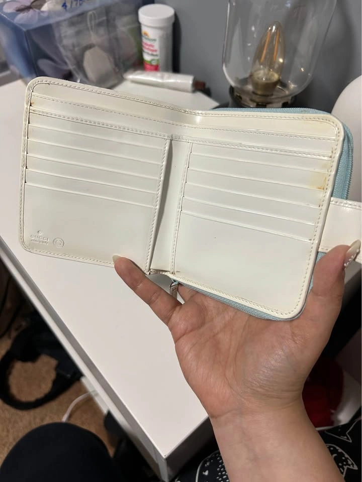 Used Gucci Monogram Wallet – Light Blue/Mint - photo 4