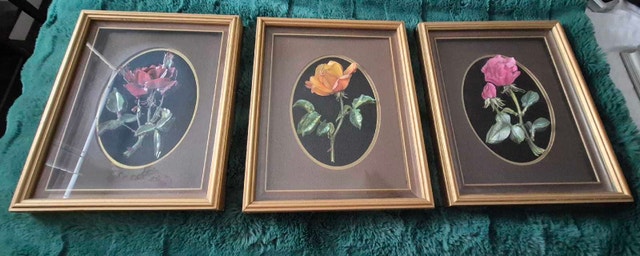 3 Rose Paper Decoupage 11.5"x9.5"