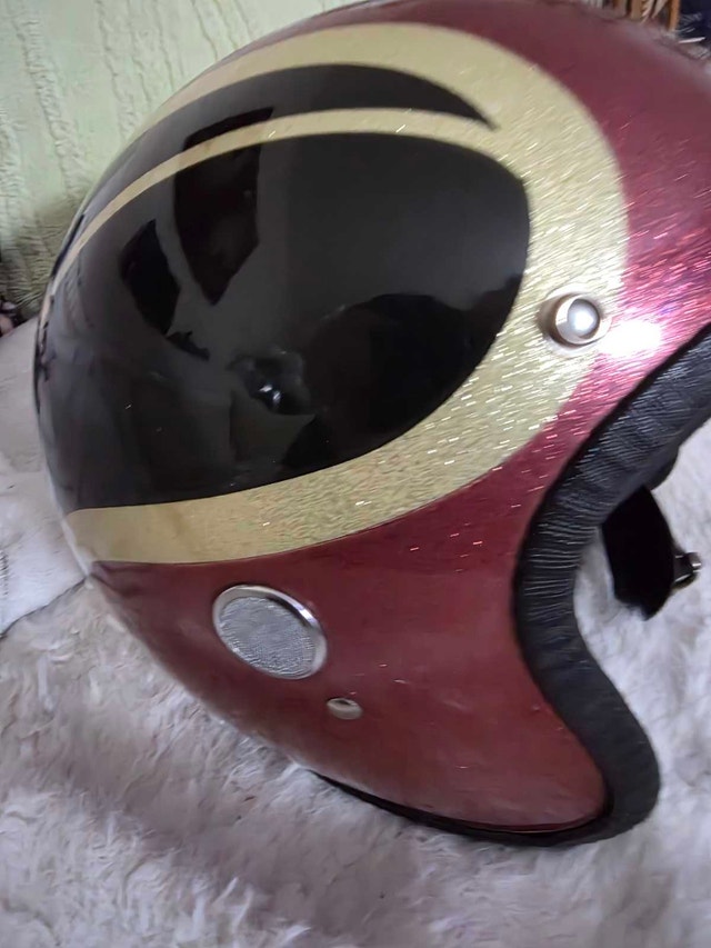 Vintage 1970 DIC CX500 Metal Flake Motorcycle Helmet EUC - XL - photo 4