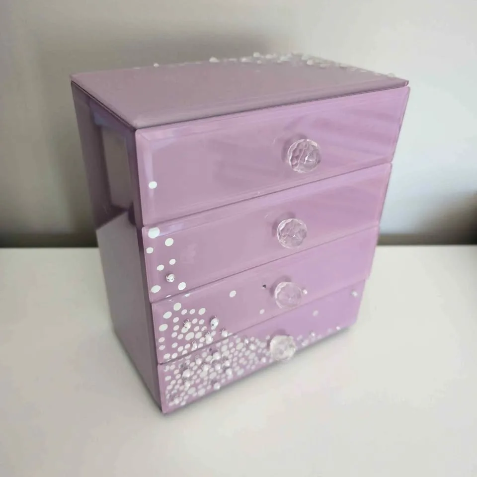 Gorgeous Glass Purple Jewelry Box