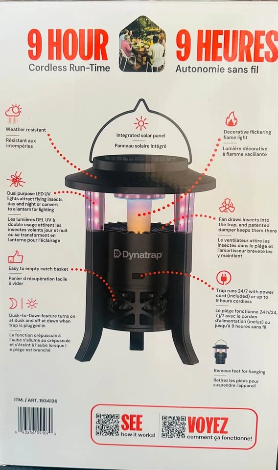 Dynatrap Outdoor Bug Trap with Flickering Flame Light - 3 Power - photo 2