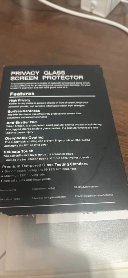 Tempered Glass Privacy Screen Protector for iPhone 13, 13 Pro, a - photo 3