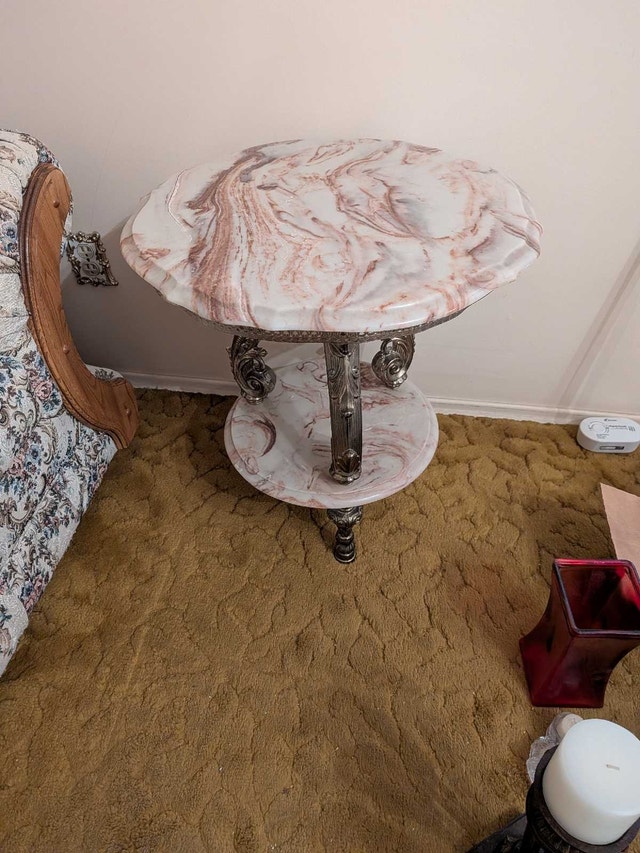 Vintage Marble Top 2 Side and 1 Coffee Table Set - photo 2