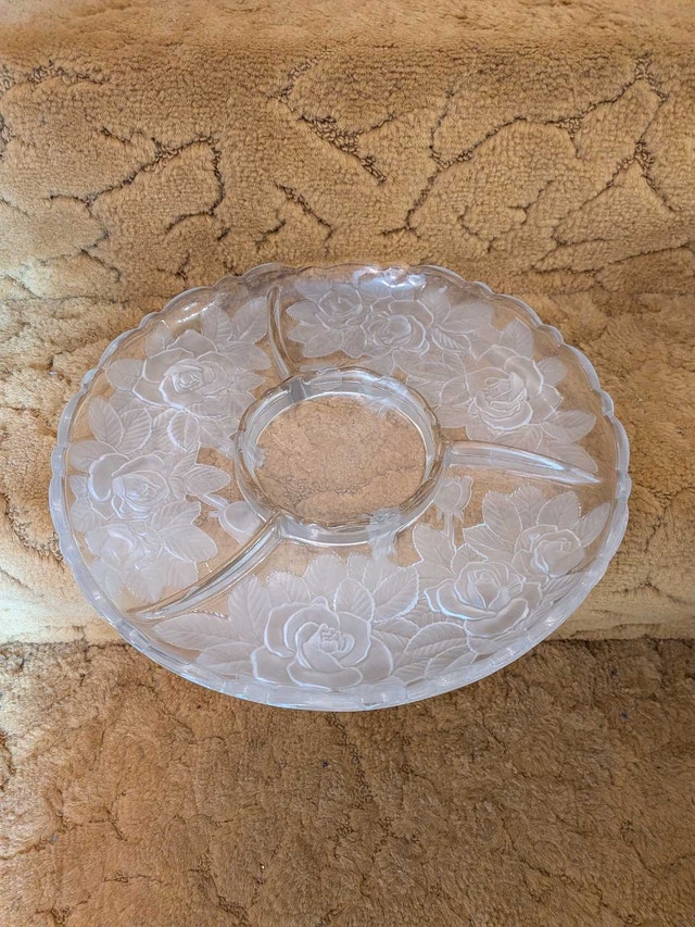 Crystal Floral Tray