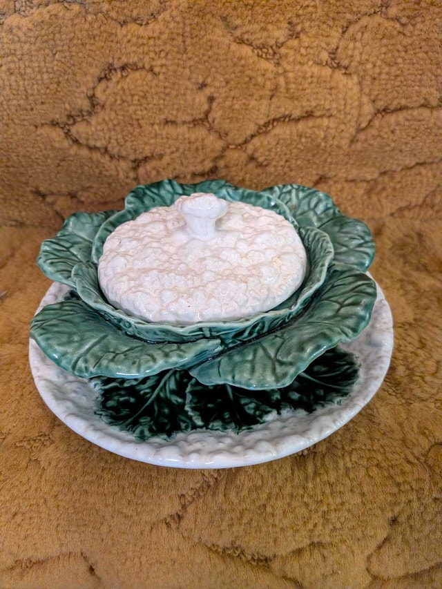 Bordallo Pinheiro Cauliflower Butter Dish