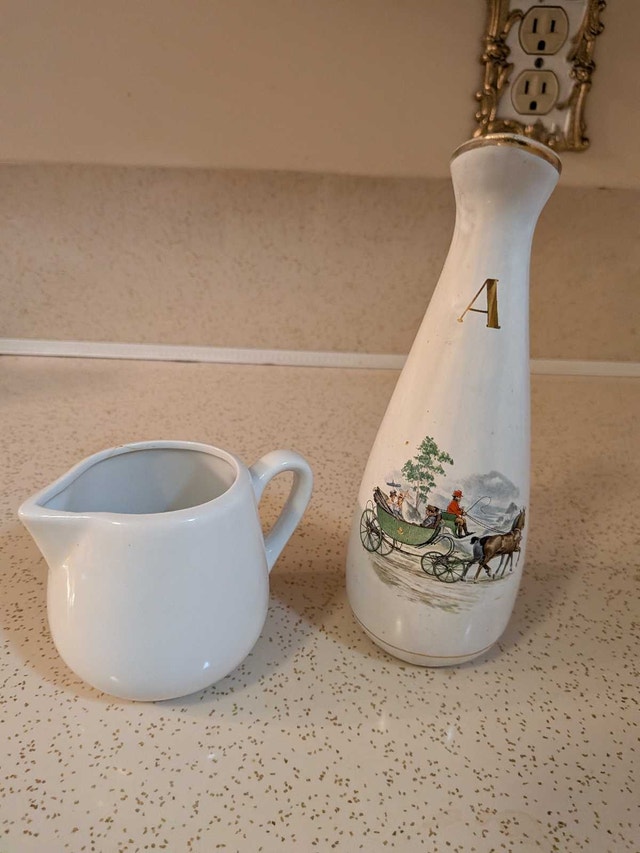 Vintage Porcelain Pitcher and Bottle Set