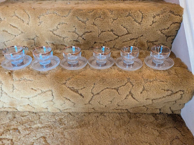 Crystal Tea Cup and Saucer Set