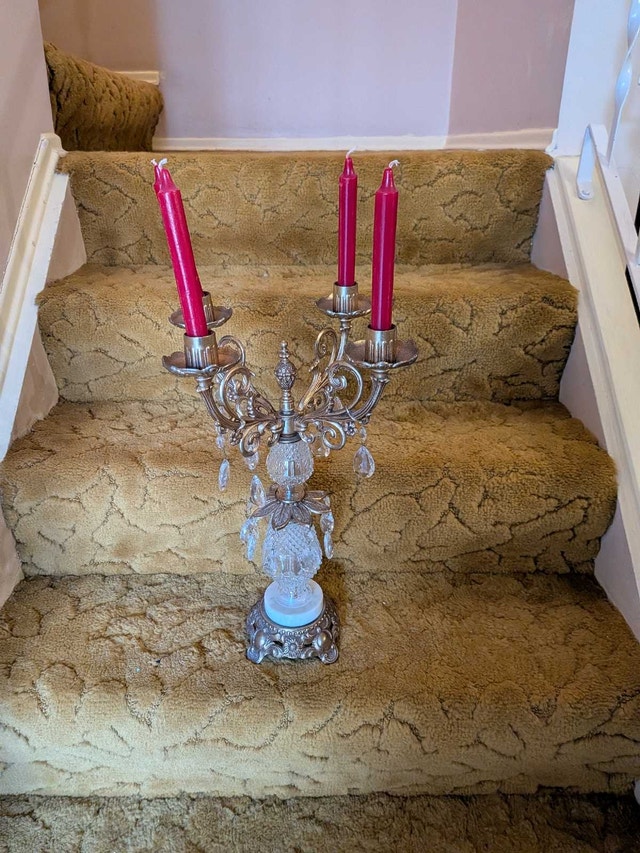 Vintage Candelabra with Crystal Accents