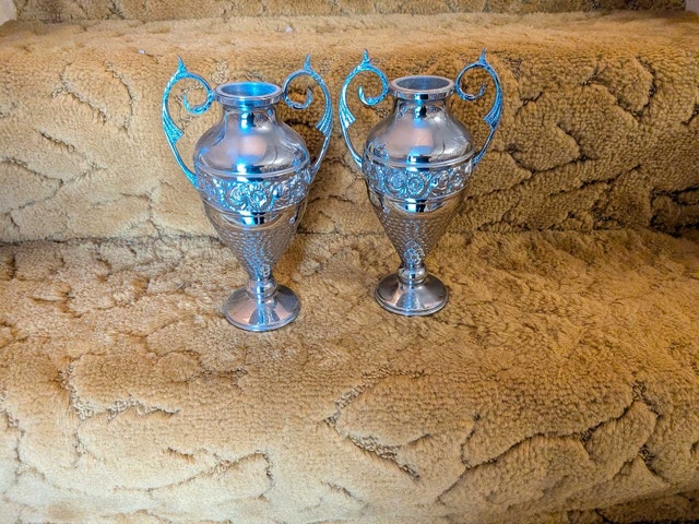 Silver-Plated Decorative Vases