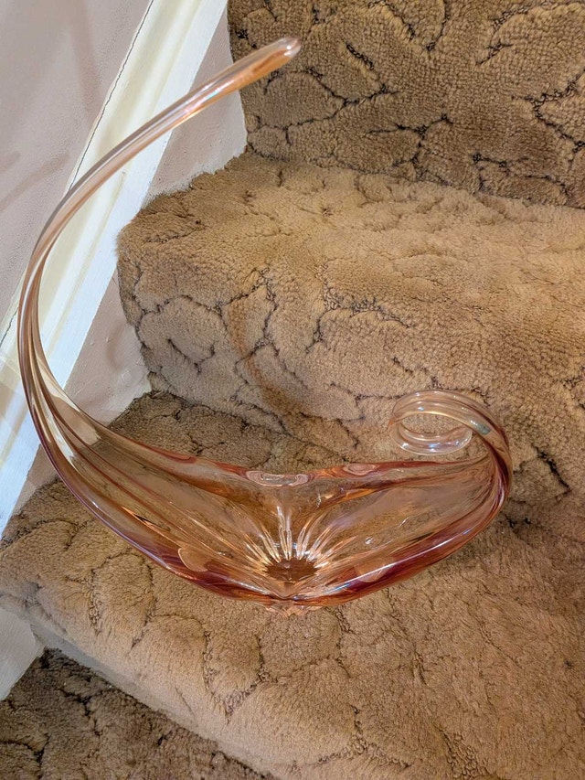 Pink Glass Basket