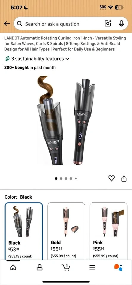 Landot rotating hair curler