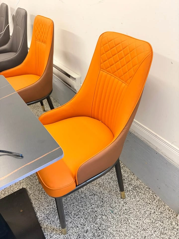 Oasis Furniture Modern Dining Chair, Orange and Brown - photo 3