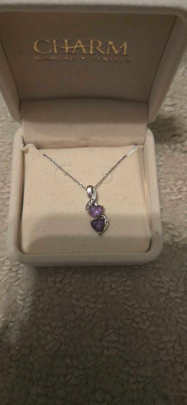 Charm Amethyst Silver Necklace