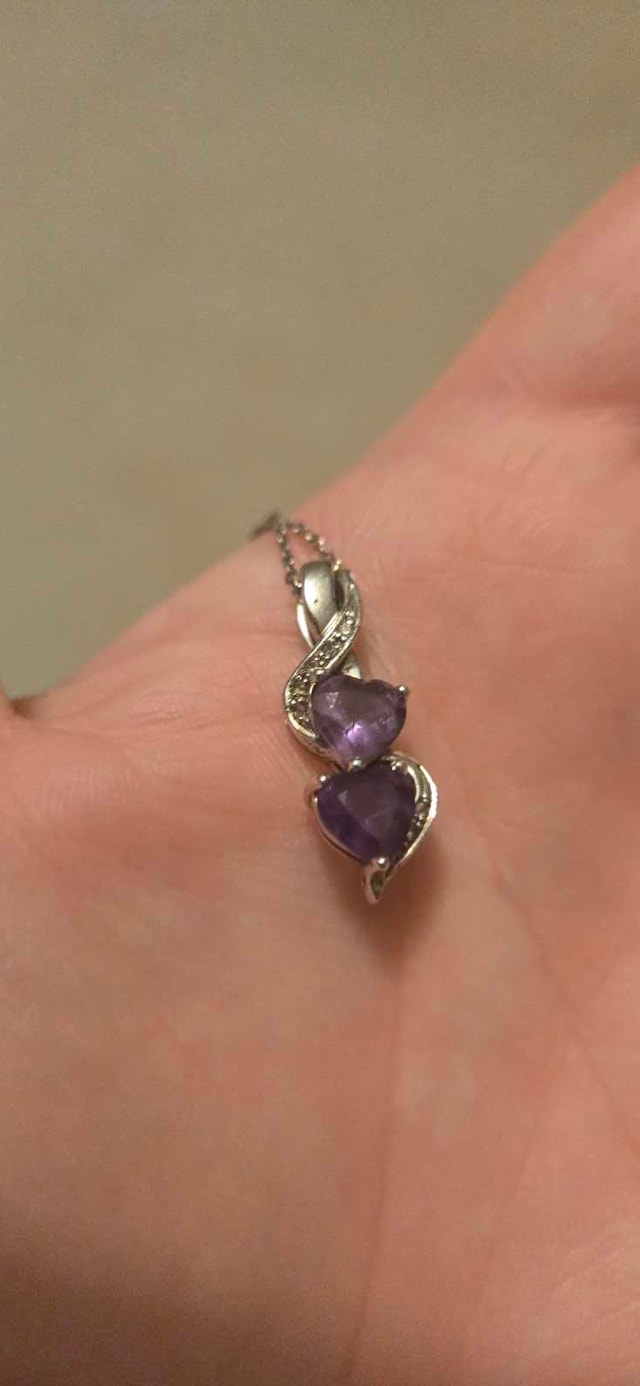 Charm Amethyst Silver Necklace - photo 2