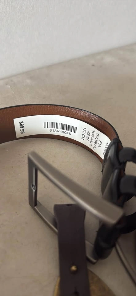 Joseph Abboud Black Leather Belt Size 48 - photo 2