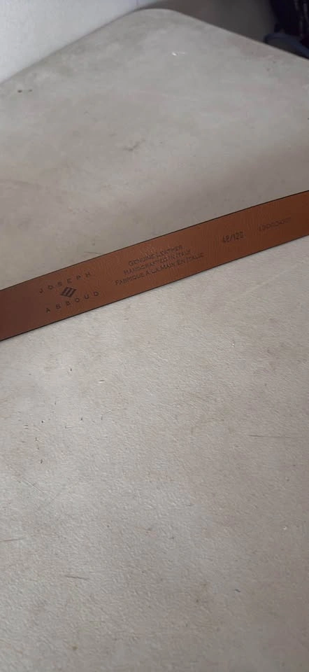 Joseph Abboud Black Leather Belt Size 48 - photo 3