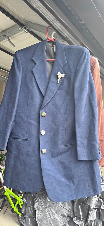 Gerardim Navy Blue Suit Jacket and Skirt