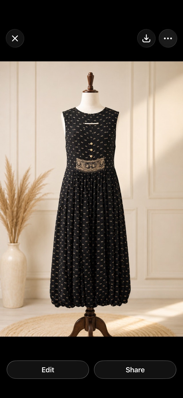 April Cornell Black Sleeveless Midi Dress