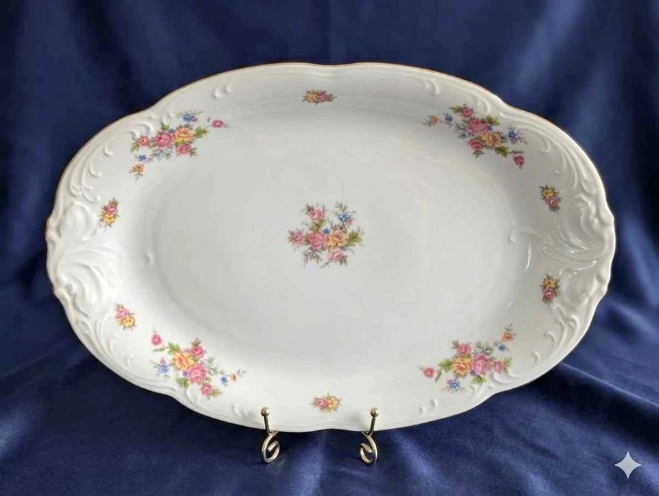 Large Vintage Wawel Poland Porcelain Oval Serving Platter