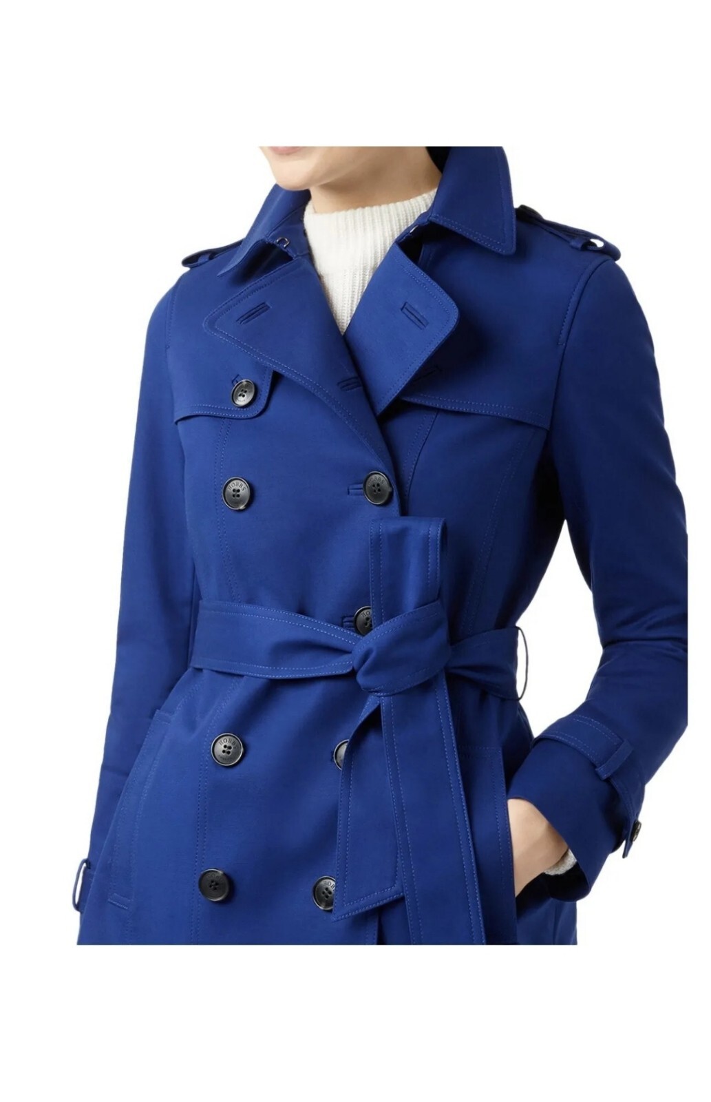 BOSCH Trench Coat Size 10 UK/6 USA double breast Cobalt - photo 4